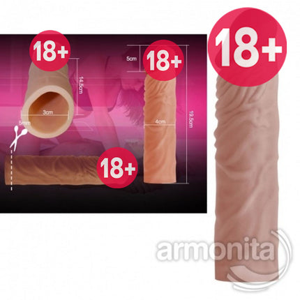Gerçek Ten Dokusunda Ekstra Uzun Damarli Penis Kilifi