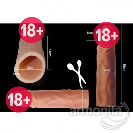 Uzatmali Kalin ve Yumusak Penis Kilifi 3cm Uzatmali