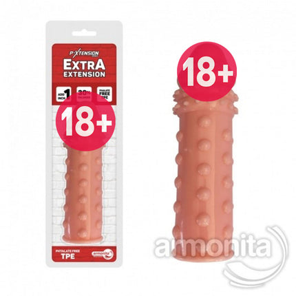 Ten Rengi Tirtikli Uzatmali Penis Kilifi