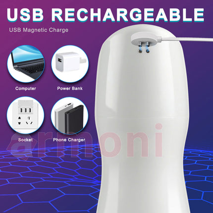 Titresim ve Itilme Modu Otomatik Sarjli Erkek Mastürbasyon USB Sarjli