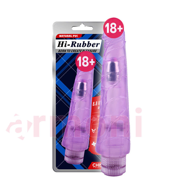 Hi-Rubber Jel Doku Titresimli Vibratör 18 cm X 3,5 cm X 4,5 cm