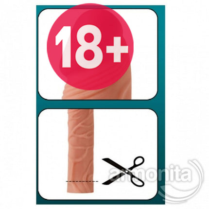 Damarli Realistik Uzatmali Penis Kilifi 18cm
