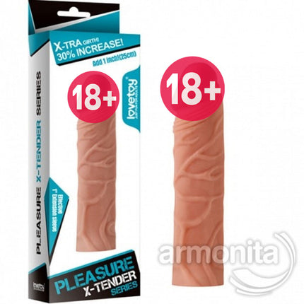 Damarli Realistik Uzatmali Penis Kilifi 18cm