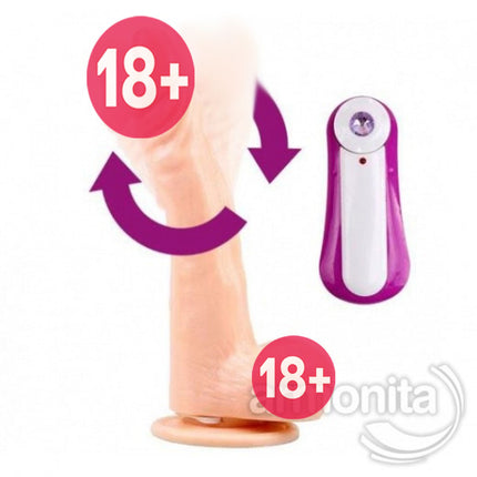 Realistik Döner Basli Titresimli Yapay Dildo