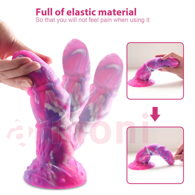 El Yapimi 6 Degisik Kabartmali ve Desenli Tahrik Artirici Canavar Dildo Monster