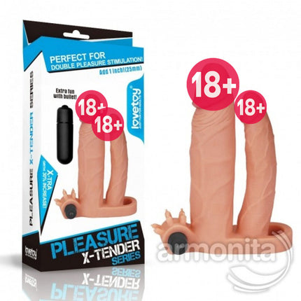Pleasure X Tender Titresimli Çift Tarafli Penis Kilifi
