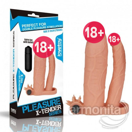 Pleasure X Tender Titresimli Double Penis Kilifi