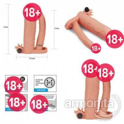 Pleasure X Tender Titresimli Double Penis Kilifi