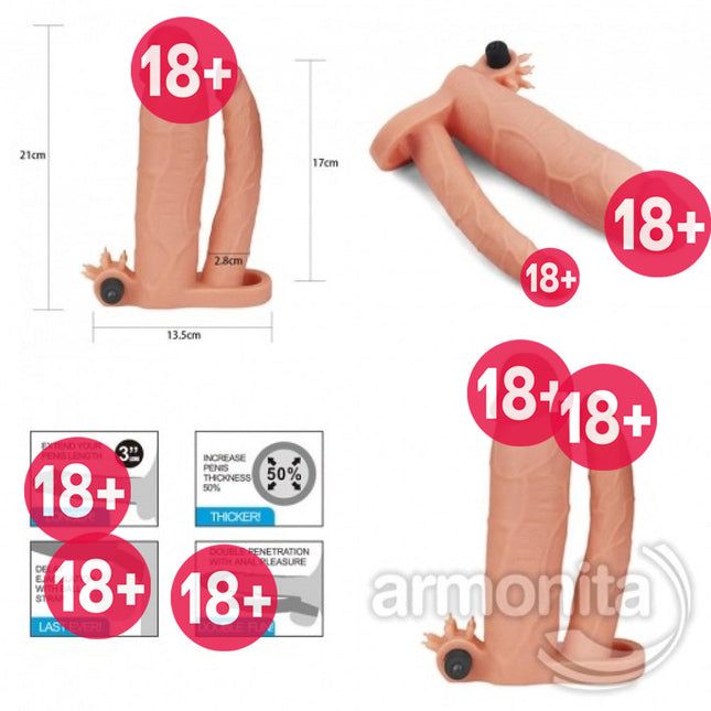 Pleasure X Tender Titresimli Double Penis Kilifi