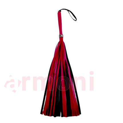 3lü Fetish Set, Çapraz 4lü Kelepçe, Kapali Göz Bandi, Kirbaç Kirmizi