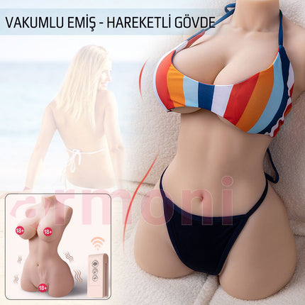 Uzaktan Kumandali Emici Titresimli Hareketli Gövdeli Yarim Vücut Seks Mankeni Hermosa