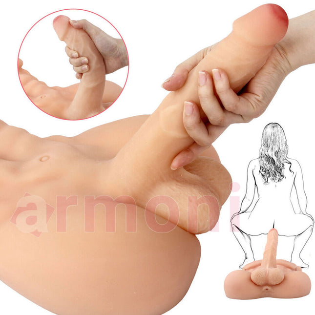 Yarim Vücüt Realistik Gövdeli Penis Daniel 18X4,2