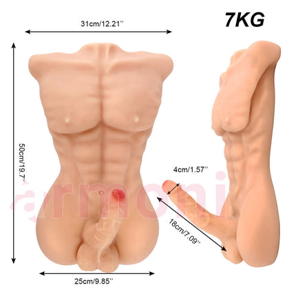 Yarim Vücüt Realistik Gövdeli Penis Daniel 18X4,2