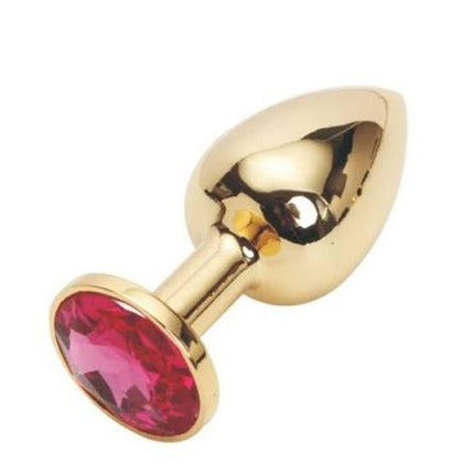 Gold Kirmizi Tasli Metal Anal Tapa Large