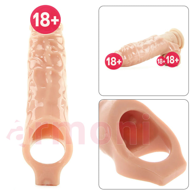 Testislerden Baglamali Uzatmali Penis Kilifi 19cmX4,7cm ve 3,5 cm Uzatma