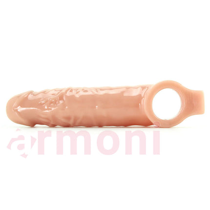 Testislerden Baglamali Uzatmali Penis Kilifi 19cmX4,7cm ve 3,5 cm Uzatma