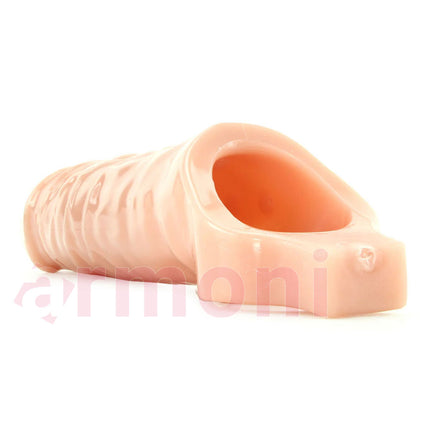 Testislerden Baglamali Uzatmali Penis Kilifi 19cmX4,7cm ve 3,5 cm Uzatma