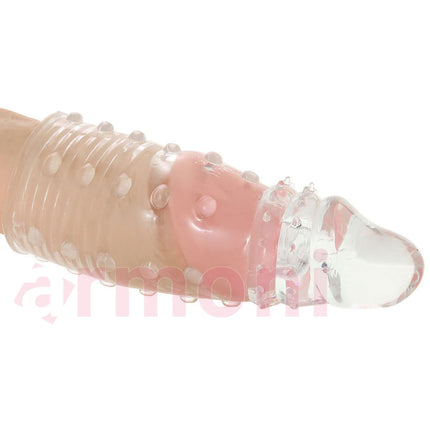 Tirtikli Seffaf Uzatmali Penis Kilifi 15cm uzunluk 3 cm Uzatma