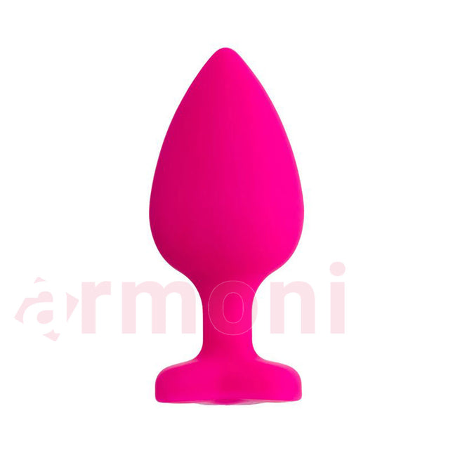 Diamond Heart Silikon Anal Tapa ve Tikaç Pembe 7cm X 2cm