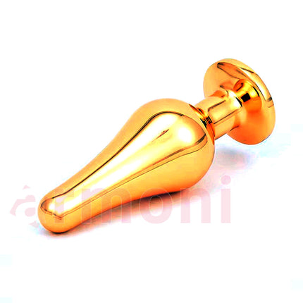 Lazer Kesim Yumusatilmis Oval Uçlu Metal Tasli Anal Tapa