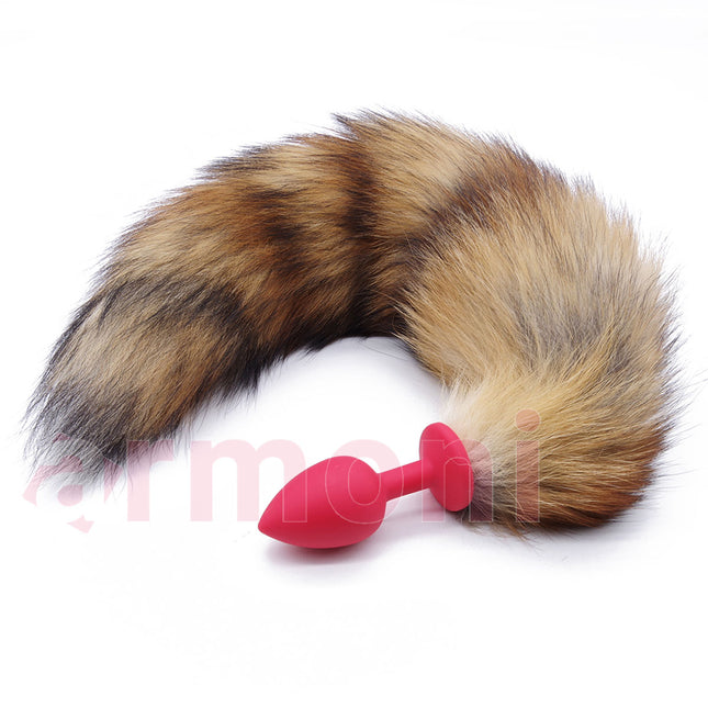 Silikon Uçlu Tilki Kuyruklu Anal Plug  7cm x 2,7cm