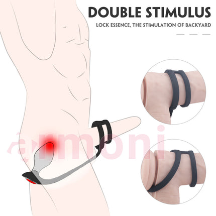 Modüler Anal Plug ve Çift Penis Halkasi Seti UNISEX 5cm - 6 cm - 7 cm
