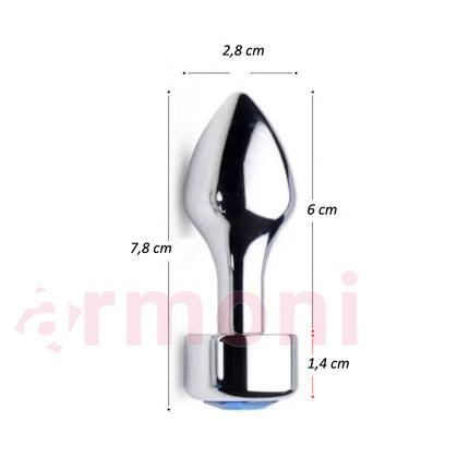 Konik Uçlu Rahat Girisli Metal Anal Tapa UNISEX  7,8 cm X 2,8