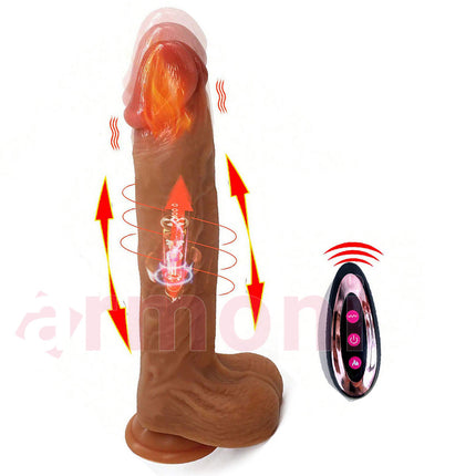 Isitmali, Titresimli, Hareketli ve Uzaktan Kumandali Realistik Penis 22cmX17cmX4cm