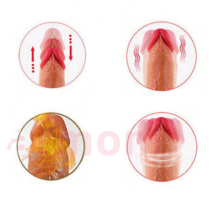 Isitmali, Titresimli, Hareketli ve Uzaktan Kumandali Realistik Penis 22cmX17cmX4cm