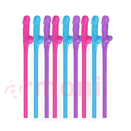 Penis Uçlu Renkli Pipet 10 Adet
