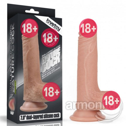 Çift Katman Vantuzlu Damarli Realistik Dildo