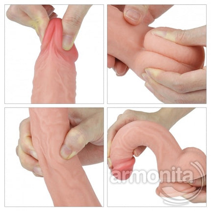 Çift Katmanli Damarli Yüzey Realistik Dildo