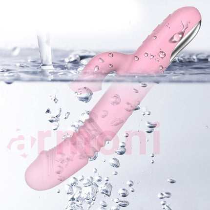 Isitmali Tavsan Vibratör – Teleskopik, Klitoral Uyaricili, USB Sarjli 23 cm X 13,5 cm X 3,3 cm