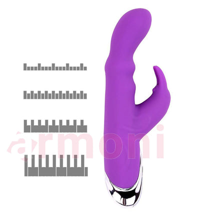 Kiss Bunny 10 Fonksiyonlu Vibratör – G Noktasi - Klitoral Çift Uyarim 16,5 cm X 2,5 cm