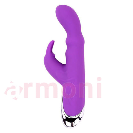 Kiss Bunny 10 Fonksiyonlu Vibratör – G Noktasi - Klitoral Çift Uyarim 16,5 cm X 2,5 cm