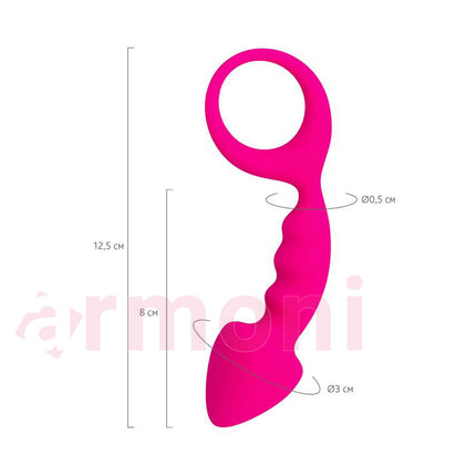 Sapli Silikon Bogumlu Anal Plug Bong 12,5cm x 2,5cm
