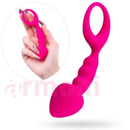 Sapli Silikon Bogumlu Anal Plug Bong 12,5cm x 2,5cm