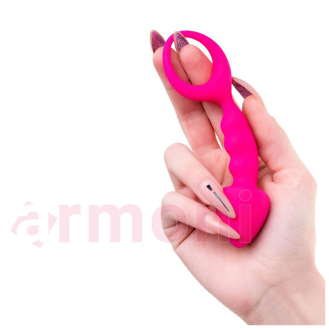 Sapli Silikon Bogumlu Anal Plug Bong 12,5cm x 2,5cm