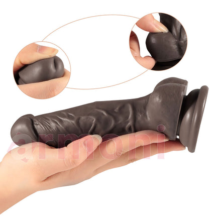 Adonis Realistik Dildo, Siyah Yapay Penis 13cmX3,5cm