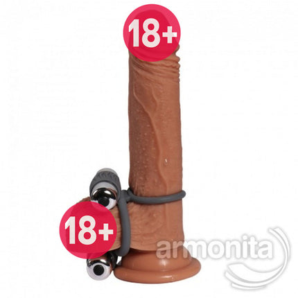 Gri Silikon Çift Motorlu Penis Halkasi