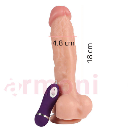 Büyük Realitik Penis Apollo. Kalin ve 20 Fonksiyonlu Titresimli Vantuzlu ve Damarli 20cmX5cm