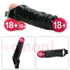 Testislerden Baglamali Uzatmali Zenci Penis Kilifi 19cmX4,7cm ve 3,5 cm Uzatma