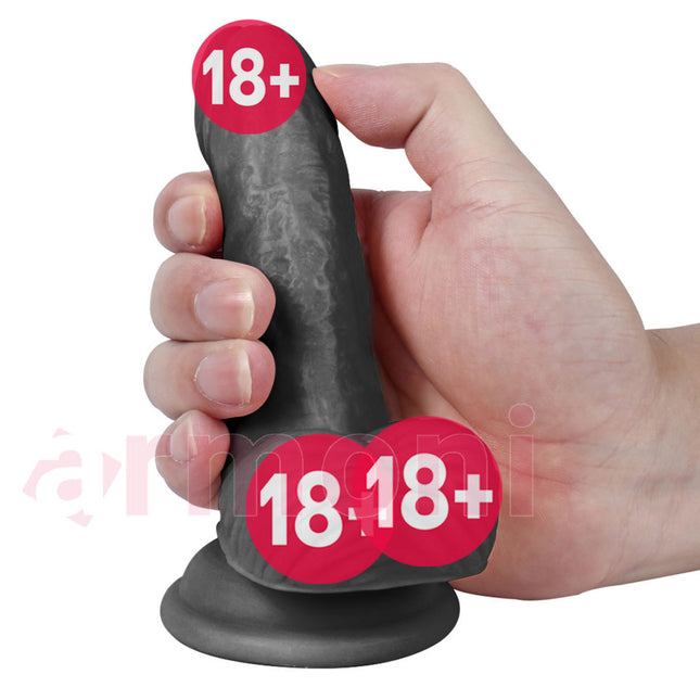 Realistik Siyah Anal Vajinal Penis Vantuzlu Damarli 10cmX2,8cm